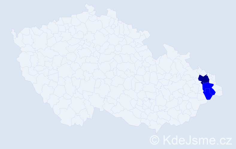 Příjmení: 'Babiař', počet výskytů 4 v celé ČR