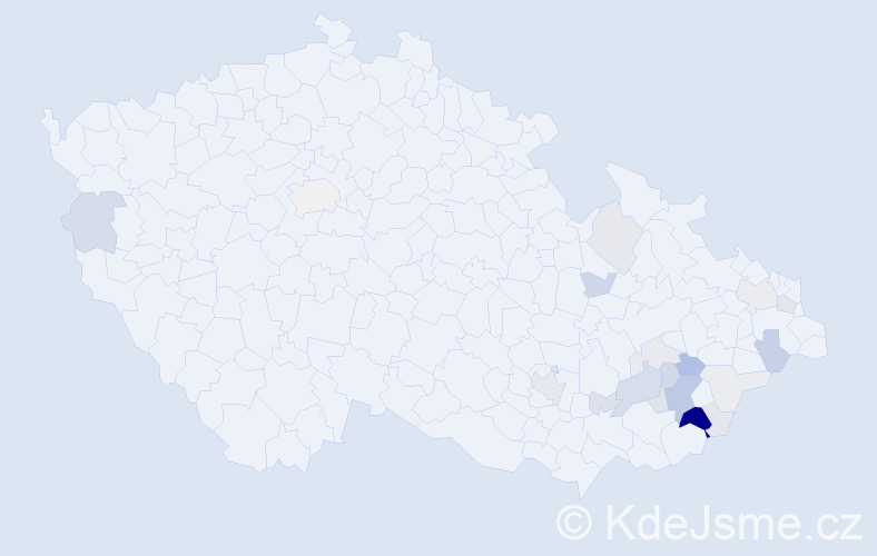Příjmení: 'Šenovský', počet výskytů 86 v celé ČR