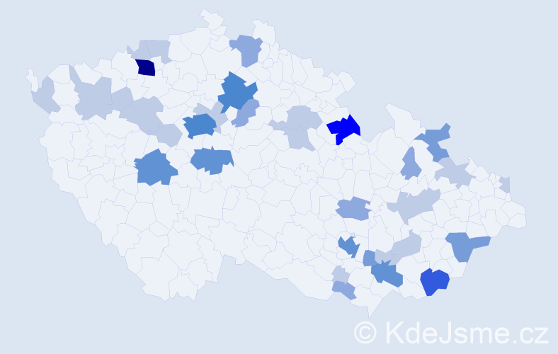 Příjmení: 'Fraňová', počet výskytů 85 v celé ČR