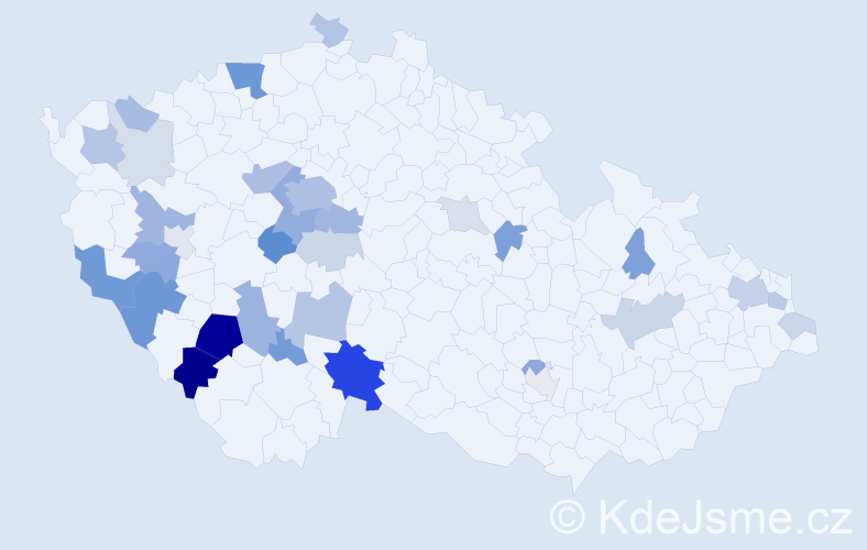 Příjmení: 'Talián', počet výskytů 98 v celé ČR