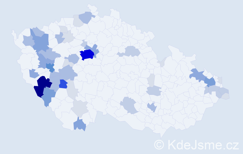 Příjmení: 'Bulka', počet výskytů 156 v celé ČR