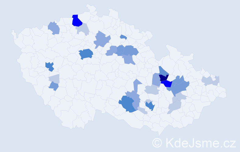 Příjmení: 'Pyšná', počet výskytů 95 v celé ČR