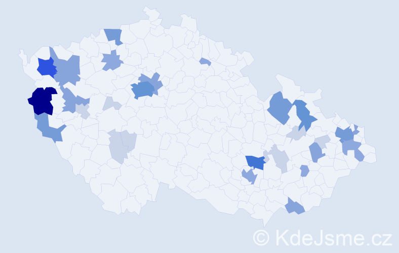 Příjmení: 'Kopčová', počet výskytů 89 v celé ČR
