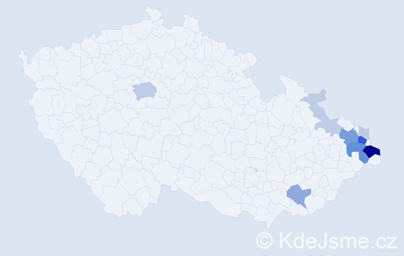 Příjmení: 'Szokala', počet výskytů 30 v celé ČR