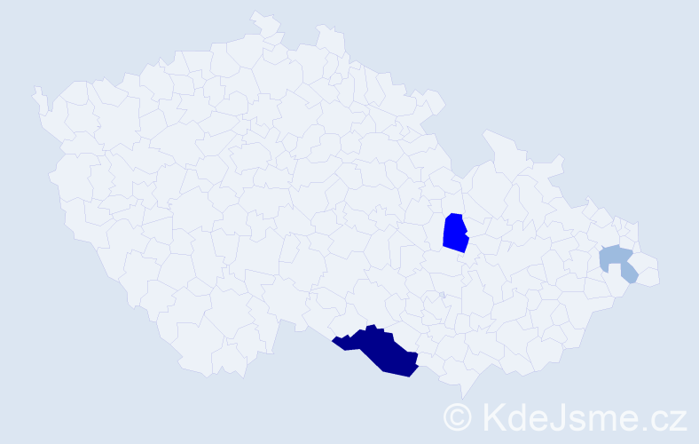 Příjmení: 'Kelo', počet výskytů 8 v celé ČR
