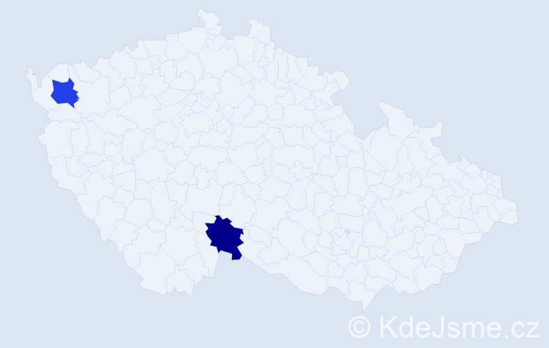 Příjmení: 'Czendreyová', počet výskytů 4 v celé ČR