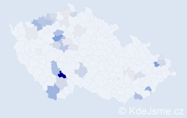 Příjmení: 'Skoková', počet výskytů 105 v celé ČR