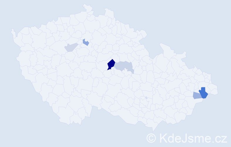 Příjmení: 'Kopinová', počet výskytů 10 v celé ČR