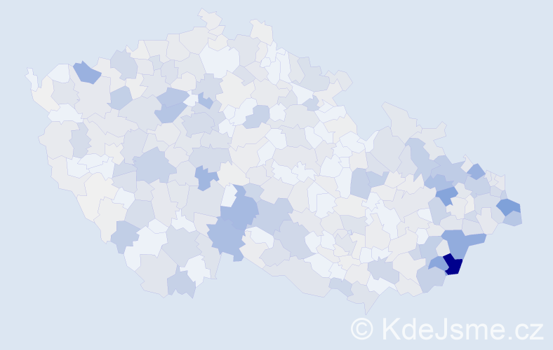 Příjmení: 'Kostka', počet výskytů 1584 v celé ČR
