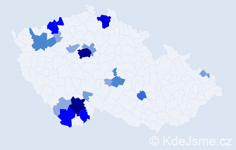 Příjmení: 'Antoni', počet výskytů 65 v celé ČR