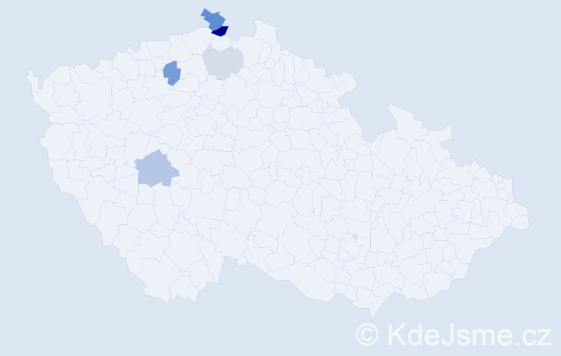 Příjmení: 'Hurtig', počet výskytů 27 v celé ČR