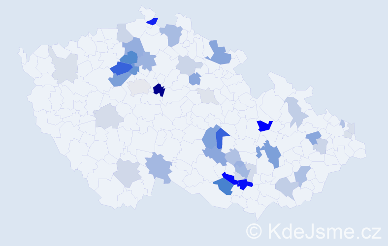 Příjmení: 'Froncová', počet výskytů 113 v celé ČR