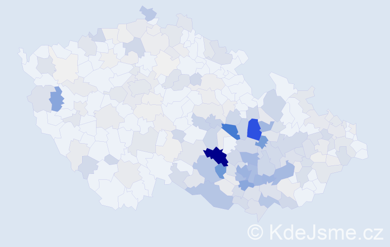 Příjmení: 'Zezulová', počet výskytů 920 v celé ČR