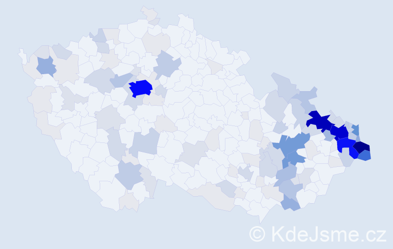Příjmení: 'Mazur', počet výskytů 493 v celé ČR