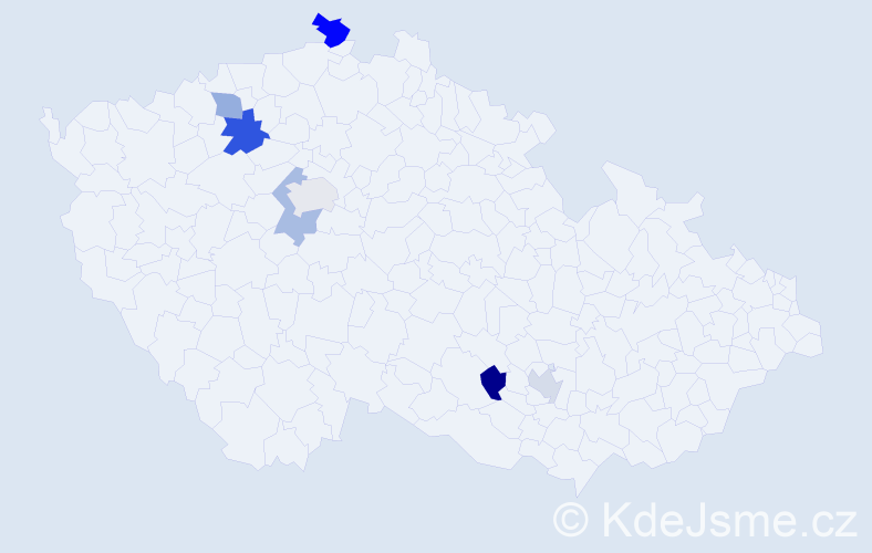 Příjmení: 'Rakovická', počet výskytů 9 v celé ČR