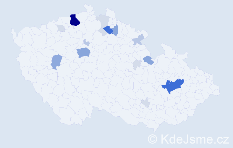Příjmení: 'Černohouz', počet výskytů 62 v celé ČR