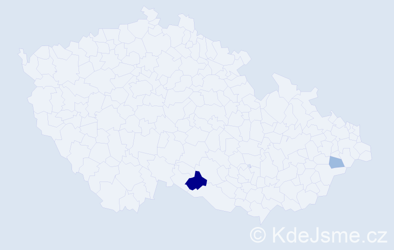 Příjmení: 'Klauszová', počet výskytů 5 v celé ČR