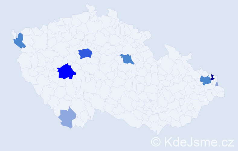 Příjmení: 'Bugel', počet výskytů 20 v celé ČR