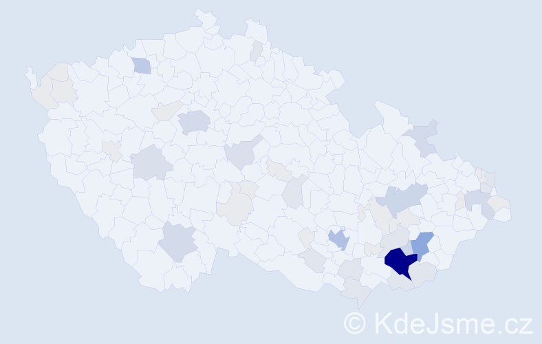 Příjmení: 'Kočendová', počet výskytů 167 v celé ČR