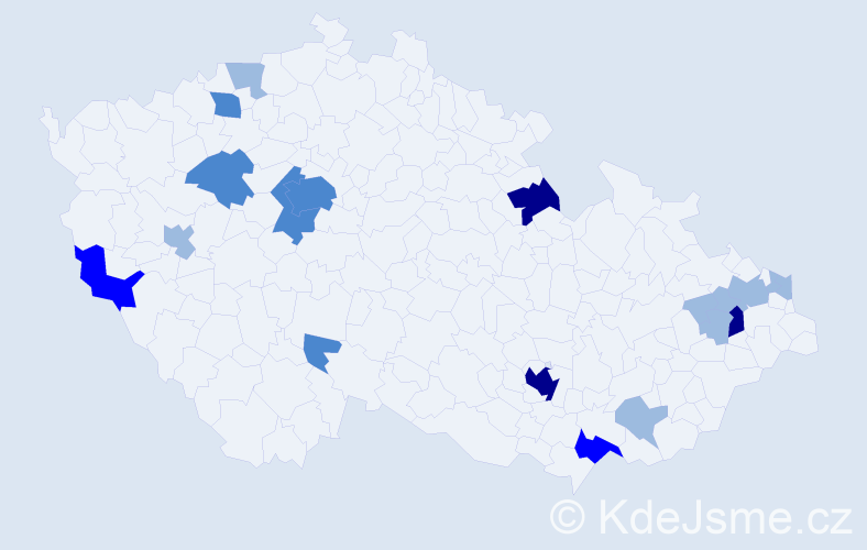 Příjmení: 'Stančeková', počet výskytů 37 v celé ČR