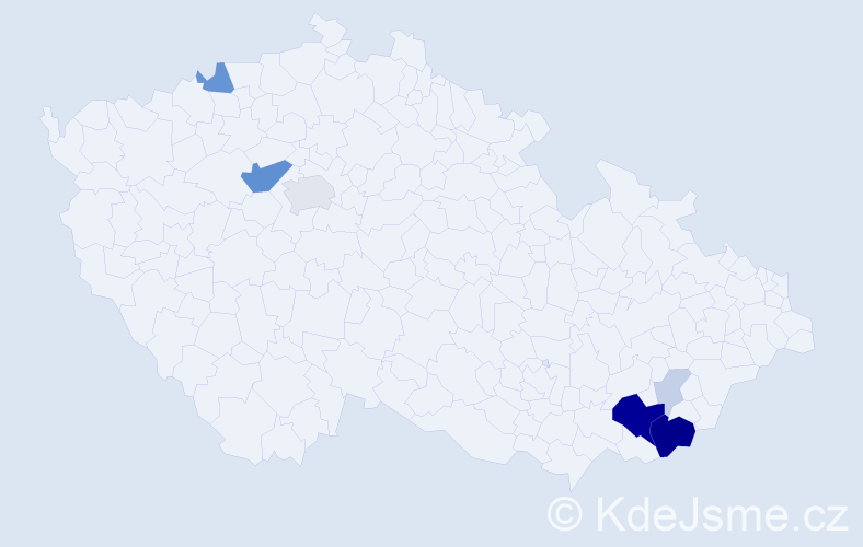 Příjmení: 'Bídová', počet výskytů 28 v celé ČR