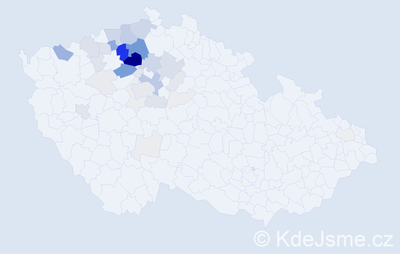 Příjmení: 'Liscová', počet výskytů 158 v celé ČR