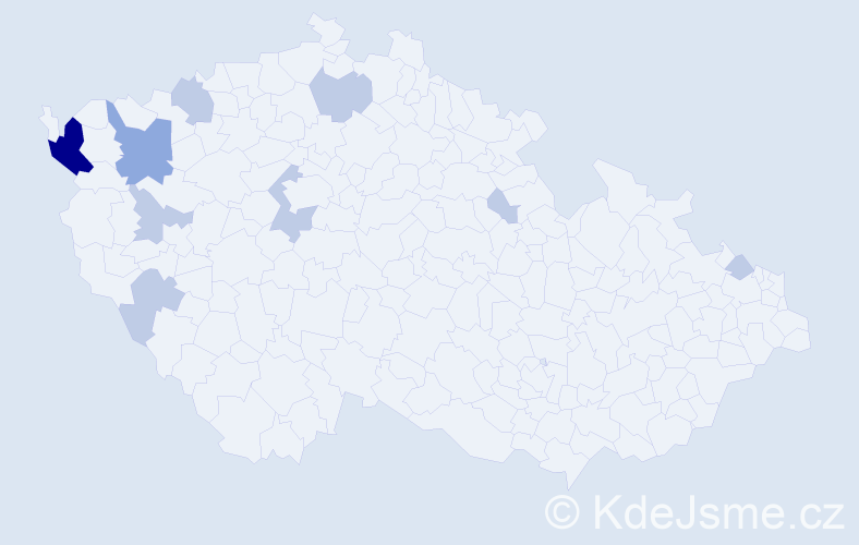 Příjmení: 'Markgrafová', počet výskytů 19 v celé ČR