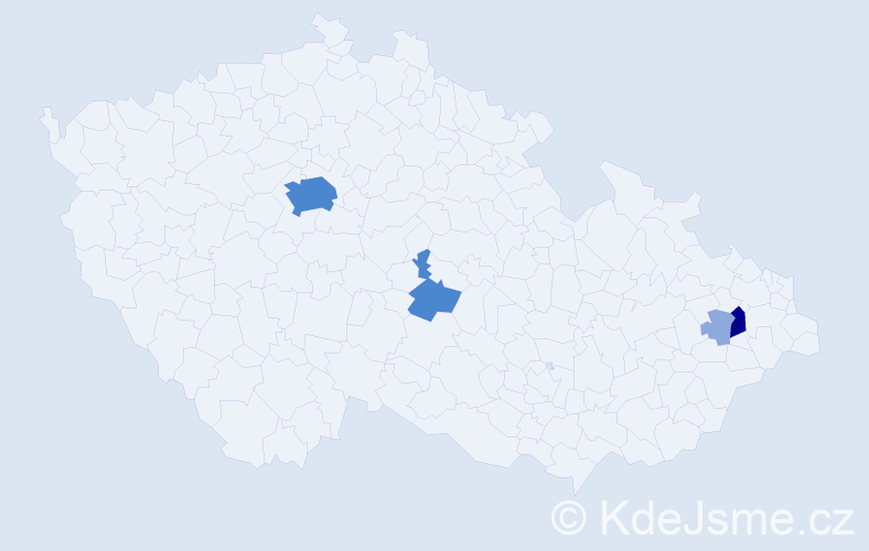 Příjmení: 'Cachnínová', počet výskytů 13 v celé ČR