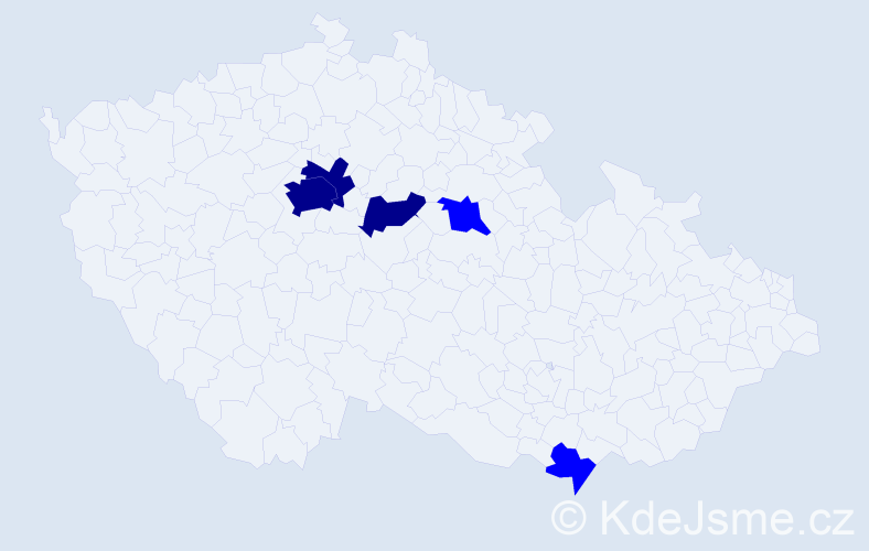 Příjmení: 'Pron', počet výskytů 8 v celé ČR