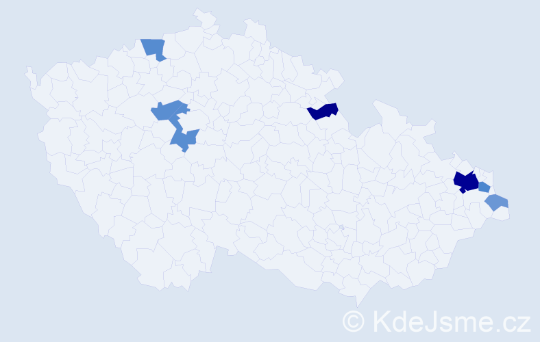 Příjmení: 'Čigášová', počet výskytů 20 v celé ČR