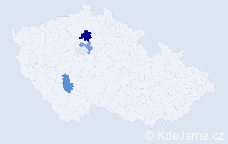 Příjmení: 'Waszmuth', počet výskytů 5 v celé ČR