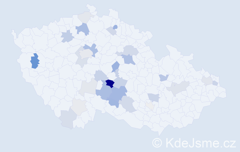 Příjmení: 'Ságlová', počet výskytů 75 v celé ČR