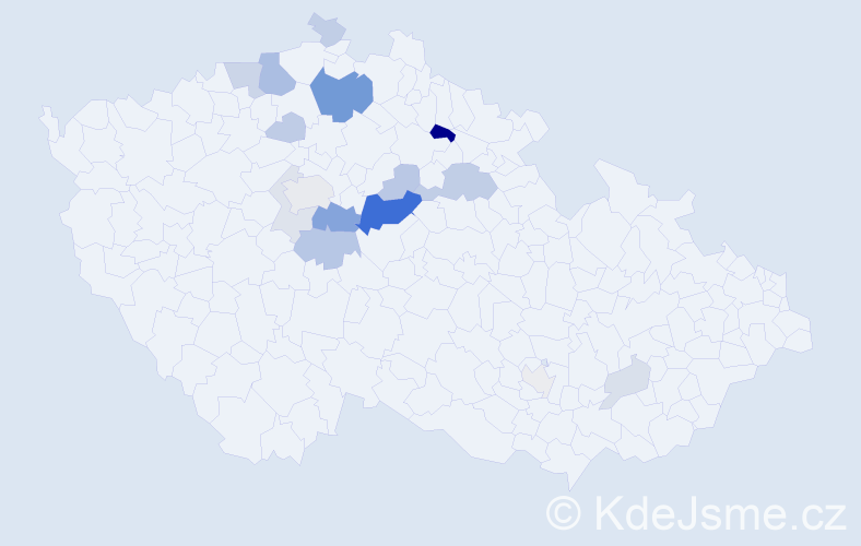 Příjmení: 'Mádlík', počet výskytů 47 v celé ČR