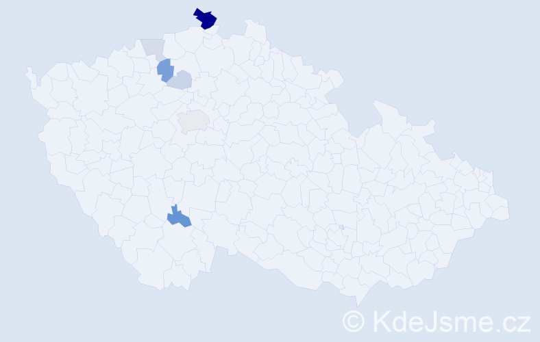 Příjmení: 'Diessner', počet výskytů 26 v celé ČR