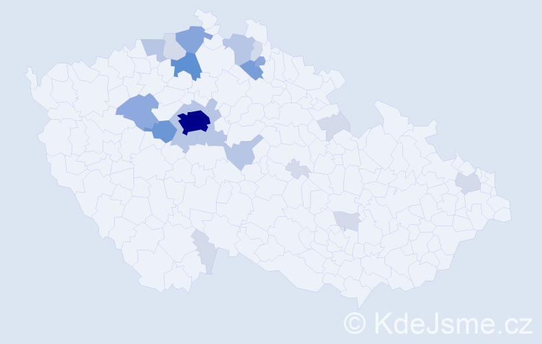 Příjmení: 'Krňák', počet výskytů 64 v celé ČR