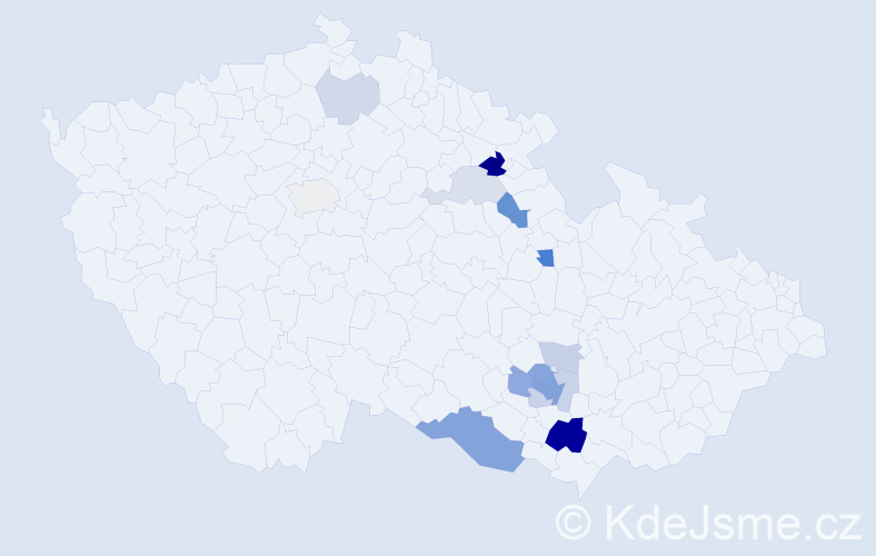 Příjmení: 'Groligová', počet výskytů 38 v celé ČR