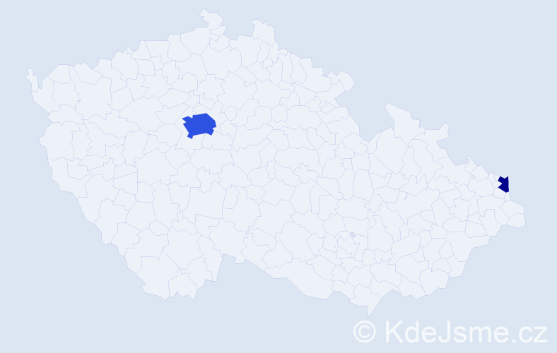 Příjmení: 'Agner', počet výskytů 7 v celé ČR