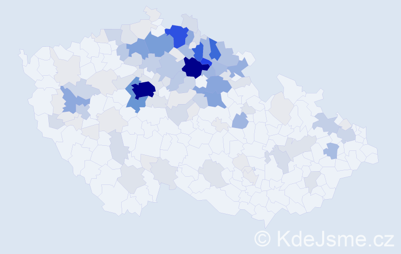 Příjmení: 'Kracík', počet výskytů 531 v celé ČR