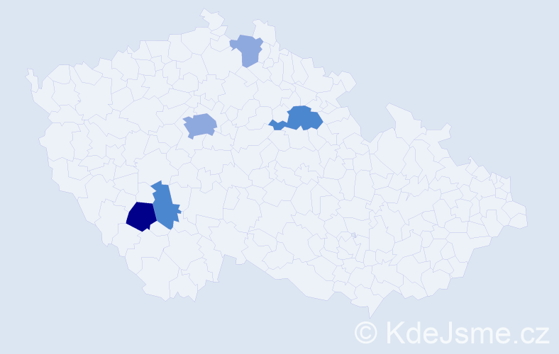 Příjmení: 'Kynkor', počet výskytů 11 v celé ČR