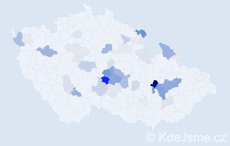 Příjmení: 'Čepl', počet výskytů 148 v celé ČR