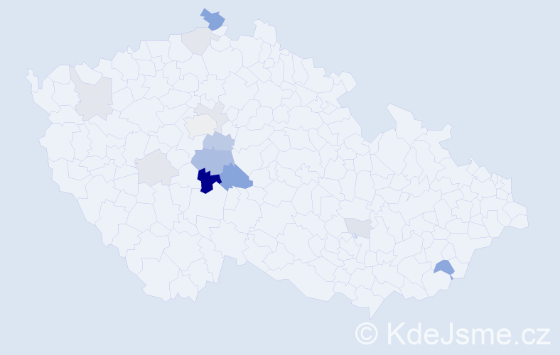 Příjmení: 'Klaudysová', počet výskytů 30 v celé ČR