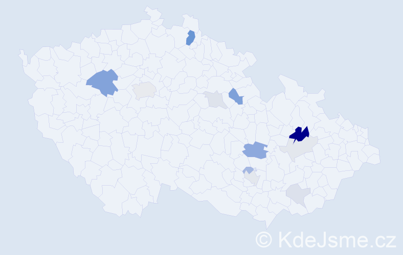Příjmení: 'Korcinová', počet výskytů 31 v celé ČR