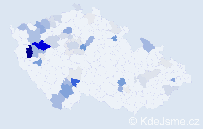 Příjmení: 'Palma', počet výskytů 135 v celé ČR