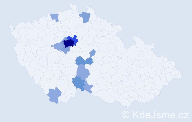 Příjmení: 'Závitkovská', počet výskytů 34 v celé ČR