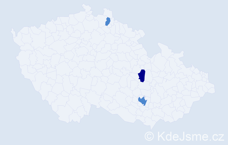 Příjmení: 'Kumhálová', počet výskytů 8 v celé ČR