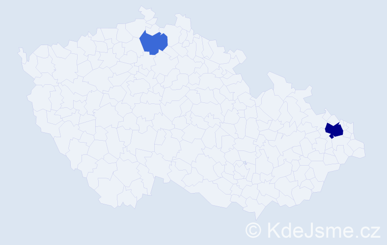 Příjmení: 'Radulay', počet výskytů 6 v celé ČR