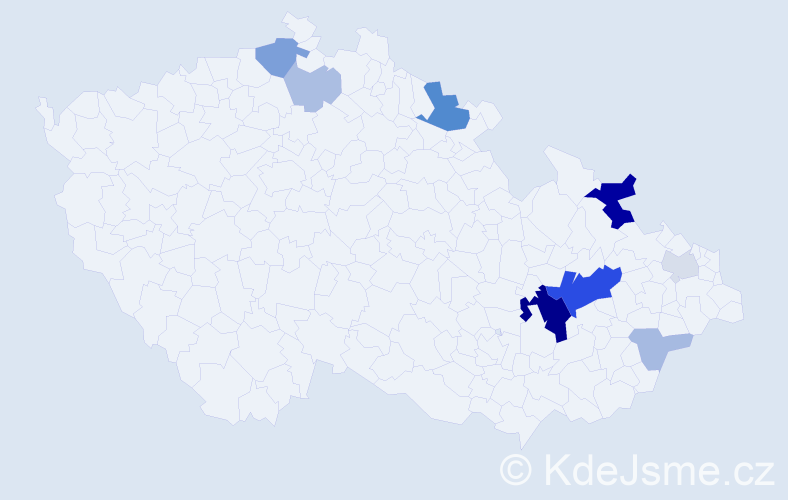 Příjmení: 'Lysická', počet výskytů 27 v celé ČR