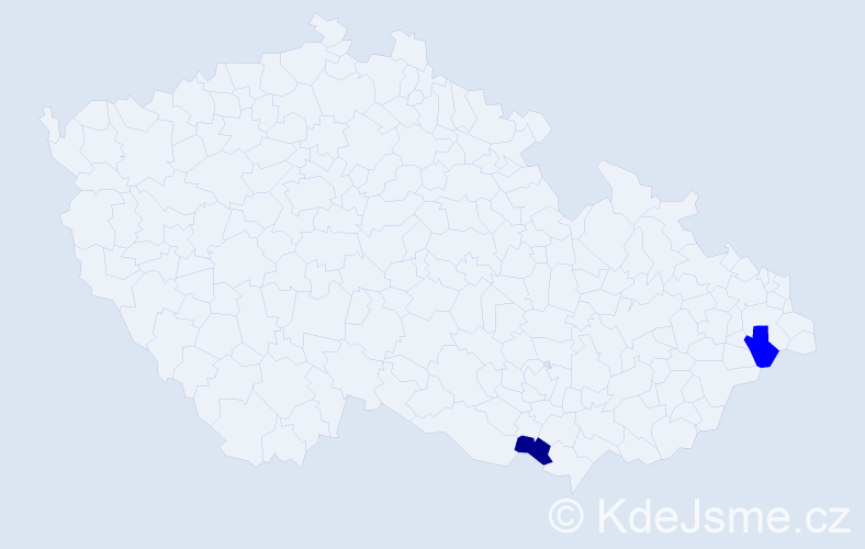 Příjmení: 'Sikorai', počet výskytů 3 v celé ČR