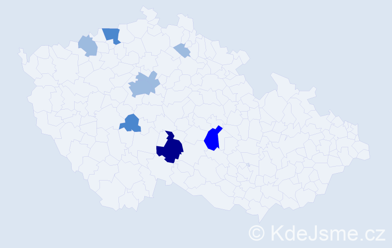 Příjmení: 'Weidemann', počet výskytů 15 v celé ČR