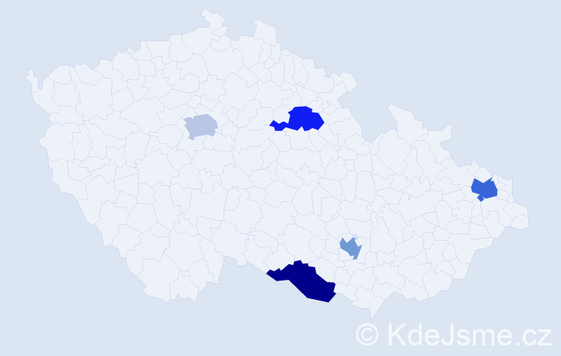 Příjmení: 'Dürrerová', počet výskytů 11 v celé ČR